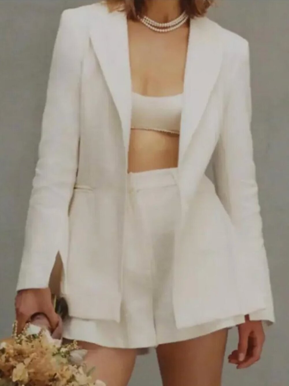 Bec + Bridge Billie High Waisted Cotton Zip Bridal Shorts in White US 8